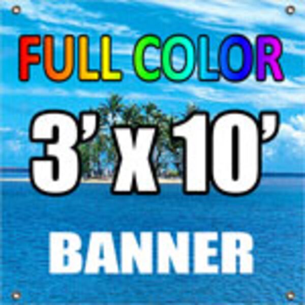 3'x10' Full Color Vinyl Banner (13oz.) Thumbnail