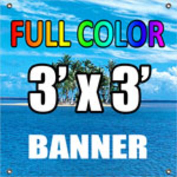 3' x 3' Full Color Vinyl Banner (13oz.) Thumbnail